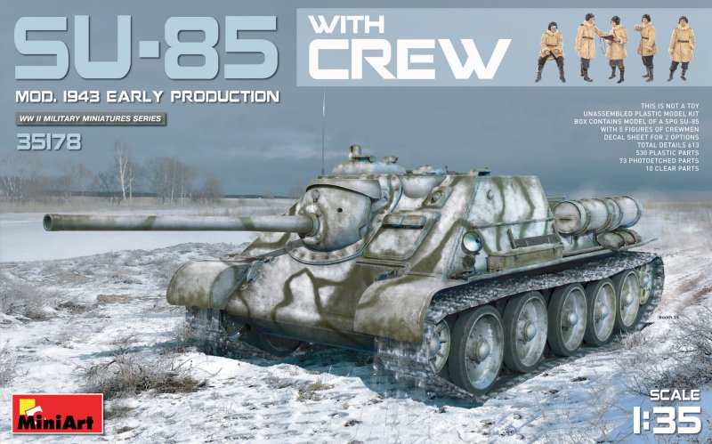 SU-85 Mod.1943(Early Produktion) w/Crew von Miniart