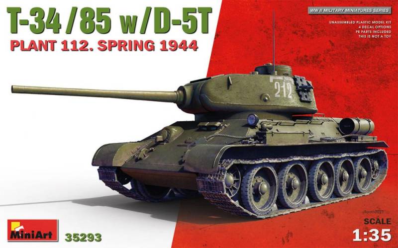 T-34-85 w/D-5T. Plant 112. Spring 1944 von Miniart