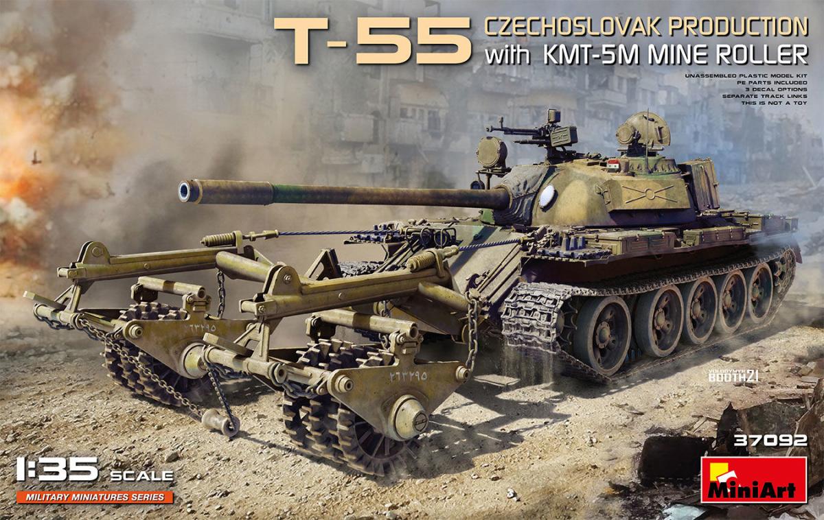 T-55 Czechoslovak Production with KMT-5M Mine Roller von Miniart