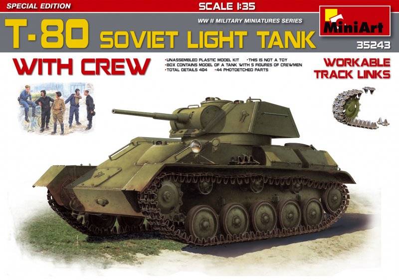 T-80 Soviet Light Tank w/Crew (Special Edition) von Miniart