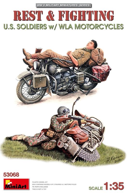 US Soldaten mit WLA Motorrädern (2 Figuren) von Miniart
