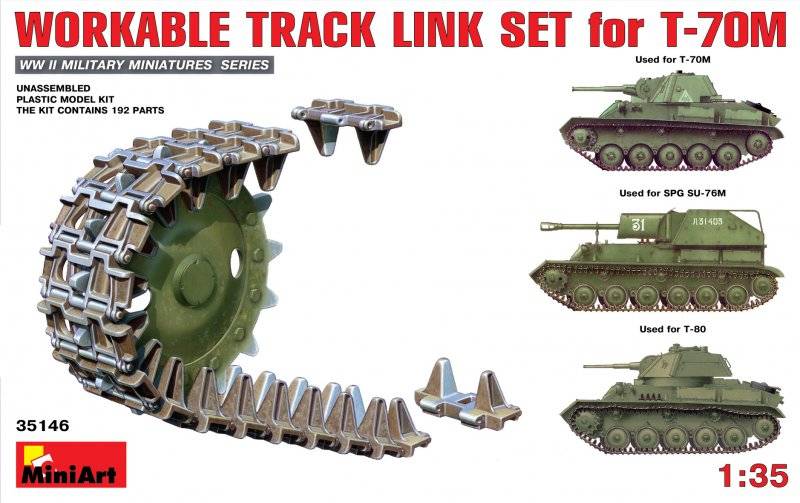 Workable Track Link Set f.T-70M Light T. von Miniart