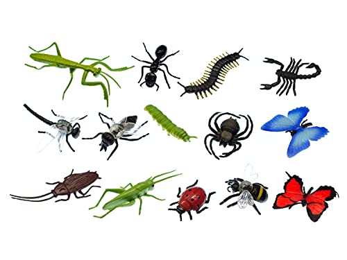 Miniblings 12x Insekten Figuren Aufstellfiguren Tierfiguren Gummitiere Tier Set von Miniblings