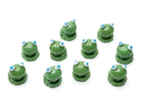 Miniblings 10x Frösche Set Figuren Aufstellfiguren Frosch grün mit blauen Augen von Miniblings