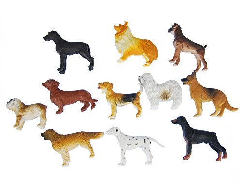 Miniblings 10x Hunde Aufstellfigur Gummitier Haustier Hund Set Tiere Tierset Mix von Miniblings