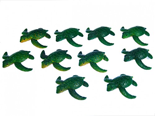 Miniblings 10x Schildkröte Wasserschildkröte Aufstellfigur Gummitier Tier Meer von Miniblings