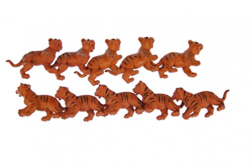 Miniblings 10x Tigerbaby Aufstellfigur Gummitier Tiger Tierfigur Zoo Orange von Miniblings