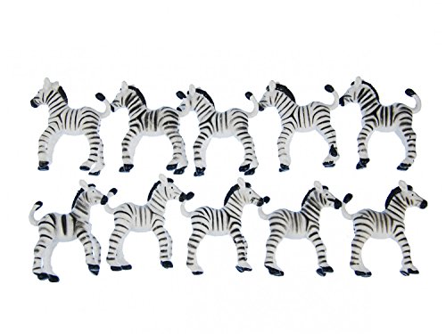 Miniblings 10x Zebra Aufstellfigur Gummitier Afrikanische Zebras Weiß Schwarz von Miniblings