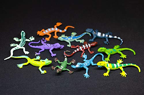 Miniblings 12er Set Salamander Aufstellfiguren Tierfigur Gummitier Eidechse Gecko 12 Stück Geckos von Miniblings