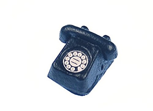 Puppenstube Zubehör Telefon schwarz handgemacht Retro Puppenhaus Miniatur von Miniblings