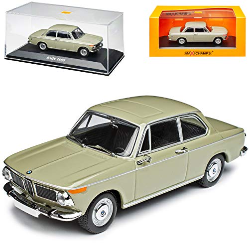 B-M-W 1600 1602 Coupe Beige Neue Klasse 1962-1972 1/43 Minichamps Maxichamps Modell Auto mit individiuellem Wunschkennzeichen von Minichamps B-M-W