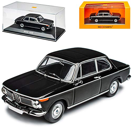 B-M-W 1600 1602 Coupe Schwarz Neue Klasse 1962-1972 1/43 Minichamps Maxichamps Modell Auto mit individiuellem Wunschkennzeichen von Minichamps B-M-W