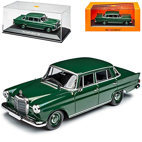 Mercedes-Benz 190 W110 Limousine Grün Heckflosse 1961-1968 1/43 Minichamps Maxichamps Modell Auto mit individiuellem Wunschkennzeichen von Minichamps Mercedes-Benz