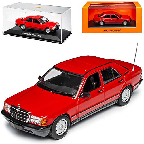 Mercedes-Benz C-Klasse 190E W201 Rot 1982-1993 1/43 Minichamps Maxichamps Modell Auto mit individiuellem Wunschkennzeichen von Minichamps Mercedes-Benz