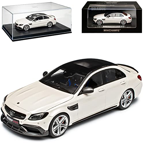 Mercedes-B C-Klasse W205 C63 AMG Bra-Bus 600 Limousine Weiss Ab 2014 1/43 Minichamps Modell Auto mit individiuellem Wunschkennzeichen von Minichamps Mercedes-Benz