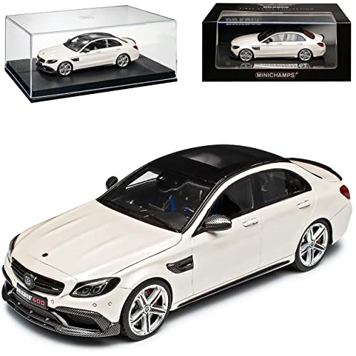 Mercedes-Benz C-Klasse W205 C63 AMG Bra-Bus 600 Limousine Weiss Ab 2014 1/43 Minichamps Modell Auto mit individiuellem Wunschkennzeichen von Minichamps Mercedes-Benz