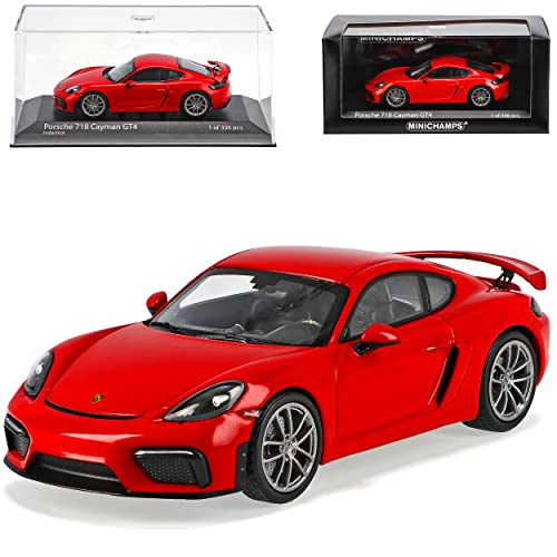 Minichamps Porsche 718 Cayman 982 GT4 Coupe Indisch Rot Ab 2016 limitiert 336 Stück Weltweit 1/43 Minichamps Modell Auto von Minichamps Porsche