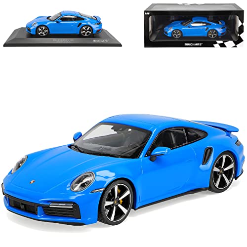 Minichamps Porsche 911 992 Coupe Turbo S Blau Neue Generation Ab 2019 limitiert 1 von 402 Stück 1/18 Minichamps Modell Auto mit individiuellem Wunschkennzeichen von Minichamps Porsche