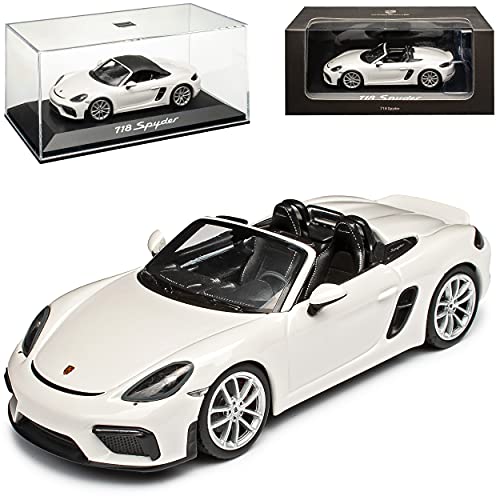 Porsche 718 Boxter 982 Spyder Cabrio Weiss Ab 2016 1/43 Minichamps Modell Auto mit individiuellem Wunschkennzeichen von Minichamps Porsche