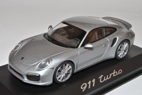 Porsche 911 991 Coupe Turbo Silber Grau Ab 2012 1/43 Minichamps Modell Auto mit individiuellem Wunschkennzeichen von Minichamps Porsche