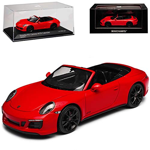 Porsche 911 991 II Carrera 4 GTS Cabrio Rot Modell ab 2012 Ab Facelift 2015 1/43 Minichamps Modell Auto mit individiuellem Wunschkennzeichen von Minichamps Porsche