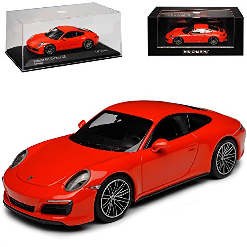 Porsche 911 991 II Carrera 4S Coupe Lava Orange Modell ab 2012 Version Ab Facelift 2015 1/43 Minichamps Modell Auto mit individiuellem Wunschkennzeichen von Minichamps Porsche