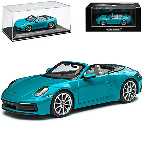 Porsche 911 992 Carrera 4S Cabrio Miami Blau Neue Generation Ab 2019 1/43 Minichamps Modell Auto von Minichamps Porsche