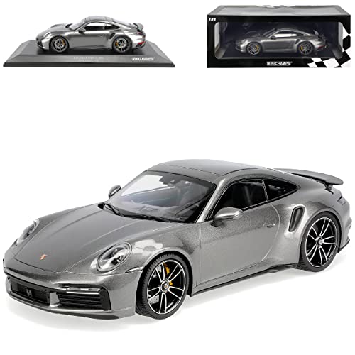 Porsche 911 992 Coupe Turbo S Grau Metallic Neue Generation Ab 2019 limitiert 1 von 302 Stück 1/18 Minichamps Modell Auto von Minichamps Porsche