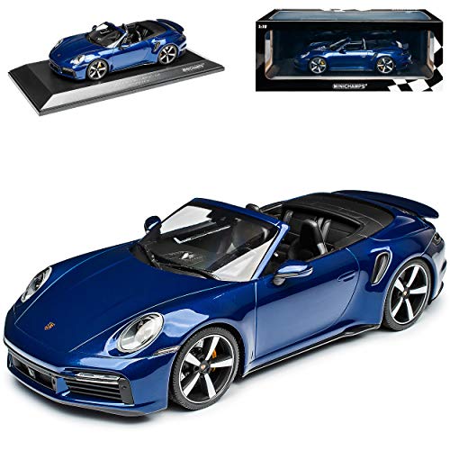 Porsche 911 992 Turbo S Cabrio Blau Metallic Neue Generation Ab 2019 limitiert 1 von 304 Stück 1/18 Minichamps Modell Auto von Minichamps Porsche