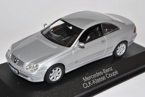 Mercedes-Benz CLK Coupe C209 Silber 2002-2010 1/43 Minichamps Modell Auto mit individiuellem Wunschkennzeichen von Minichamps