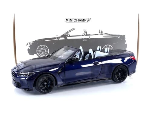 Minichamps 110021031 - B-M-W M4 Cabriolet Blue Metallic 2020 - Maßstab 1/18 - Modellauto von Minichamps