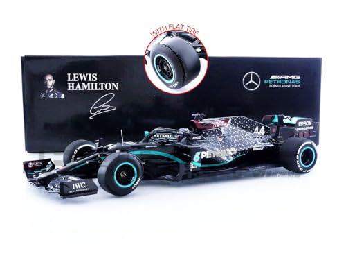 Minichamps 110200444 - Mercede. A-M-G W11 Lewis Hamilton Winner British GP 2020 With Flat Tyre World Champion 2020 - maßstab 1/18 - Modellauto von Minichamps