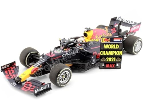 Minichamps 110212333 1:18 Red Bull Racing Honda RB16B-Max Verstappen-Winner Abu Dhabi GP W/Pitboard-WC 2021 Sammlerstück Miniaturauto, Mehrfarbig von Minichamps