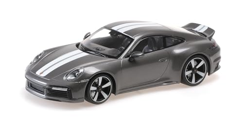 Minichamps 155062002 Porsch. 911 (992) Sport Classic Grey Metallic 2022 with Stripe - maßstab 1/18 - Modellauto von Minichamps