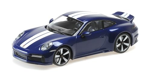 Minichamps 155062005 Porsch. 911 (992) Sport Classic Blue Metallic 2022 with Stripe - maßstab 1/18 - Modellauto von Minichamps