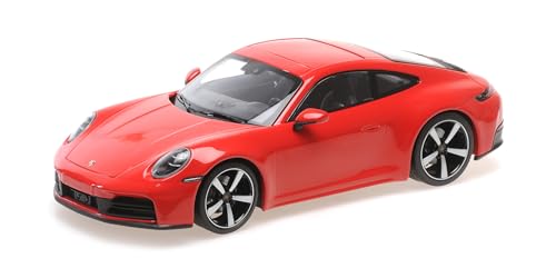 Minichamps 155064020 - Porsch. 911 (992.2) Carrer. Coupe Red 2024 - maßstab 1/18 - Modellauto von Minichamps