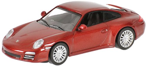 MINICHAMPS 640066460 - Porsche 911 Carrera 4S, Maßstab: 1:64, metallic rot von Kyosho