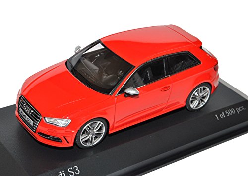 Minichamps A-U-D-I A3 S3 8V 3 Türer Rot Ab 2012 1/43 Modell Auto mit individiuellem Wunschkennzeichen von Minichamps
