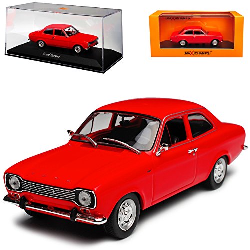 Minichamps Ford Escort MKI 3 Türer Limousine Rot 1. Generation 1967-1974 1/43 Maxichamps Modell Auto mit individiuellem Wunschkennzeichen von Minichamps