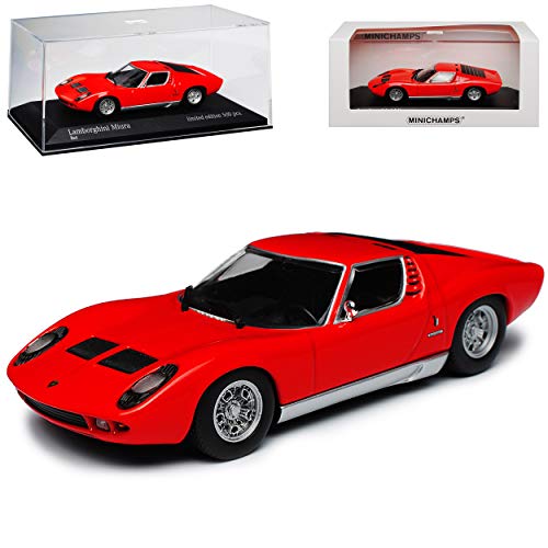 Minichamps Lamborgihini Miura Coupe Rot 1966-1975 1/43 Maxichamps Modell Auto mit individiuellem Wunschkennzeichen von Minichamps