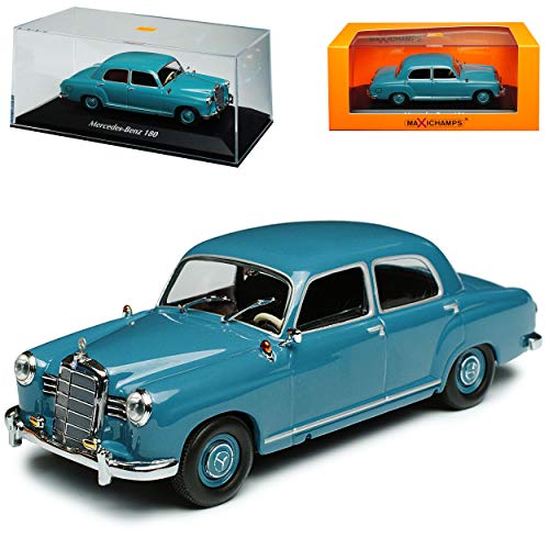 Minichamps Mercedes-Benz 180 W120 Kleiner Ponton Limousine Blau Grau 1953-1962 1/43 Maxichamps Modell Auto mit individiuellem Wunschkennzeichen von Minichamps