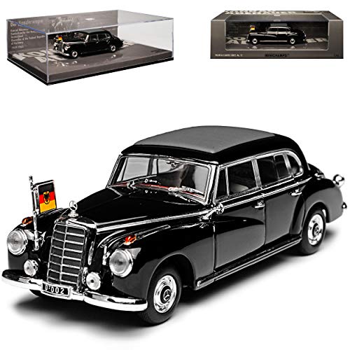 Minichamps Mercedes-Benz 300d W189 Konrad Adenauer mit Flagge 1957-1962 1/43 Modell Auto von Minichamps