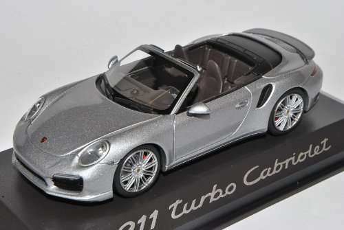 Minichamps Porsche 911 991 Cabrio Turbo Silber Ab 2012 1/43 Modell Auto mit individiuellem Wunschkennzeichen von Minichamps