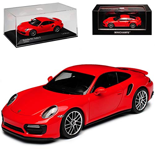 Minichamps Porsche 911 991 II Turbo S Coupe Rot Modell ab 2012 Ab Facelift 2015 limitiert 1 von 504 1/43 Modell Auto mit individiuellem Wunschkennzeichen von Minichamps
