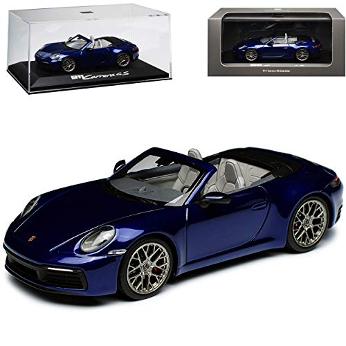 Minichamps Porsche 911 992 Carrera 4S Cabrio Enzian Blau Metallic Neue Generation Ab 2019 1/43 Modell Auto mit individiuellem Wunschkennzeichen von Minichamps