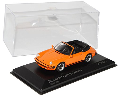 Minichamps Porsche 911 G-Modell Carrera Cabriolet Orange 1973-1989 1/43 Modell Auto mit individiuellem Wunschkennzeichen von Minichamps