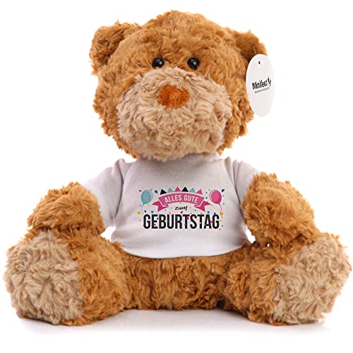 Minifeet Bär Björn Spruchbär mit T-Shirt - Alles Gute zum Geburtstag - die plüschige Aufmerksamkeit zum Geburtstag von Minifeet