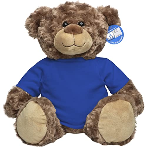 Minifeet Bär Bodo L mit T-Shirt (blau) - Teddy Kuscheltier Plüschtier Stofftier Spielzeug - Flauschiges Curly Plüsch - Geschenk für Baby Kinder Freunde Schulstart Einschulung | Höhe: 30 cm von Minifeet