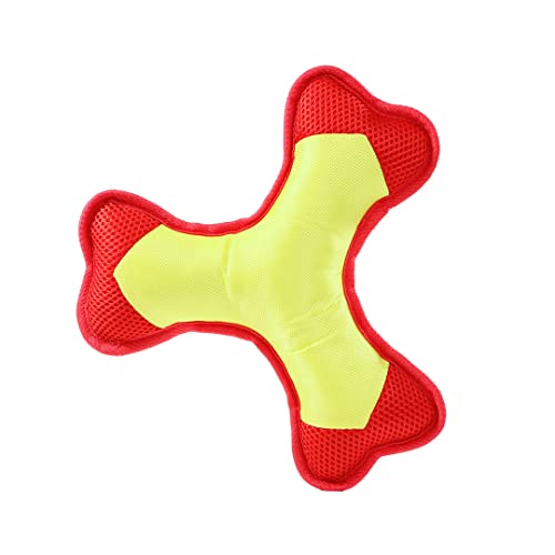 Minifeet Hundespielzeug Flying Triple gelb-rot Medium - ideal für alle Hunde ob groß, klein, ausgewachsen oder Welpe - für alle Hundeliebhaber und verspielte Haustiere von Minifeet