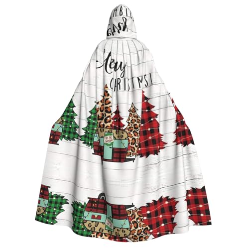 Miniks Bedruckter Kapuzenumhang mit Aufschrift "Merry Christmas", für Halloween, Cosplay, Kostüm für Erwachsene, Frohe Weihnachten, Einheitsgröße von Miniks